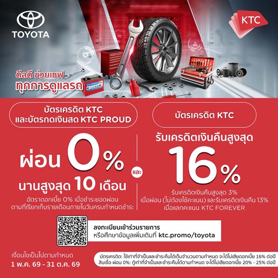 สิทธิพิเศษกับบัตรเครดิต KTC และบัตรกดเงินสด KTC PROUD นำรถเข้าศูนย์บริการ